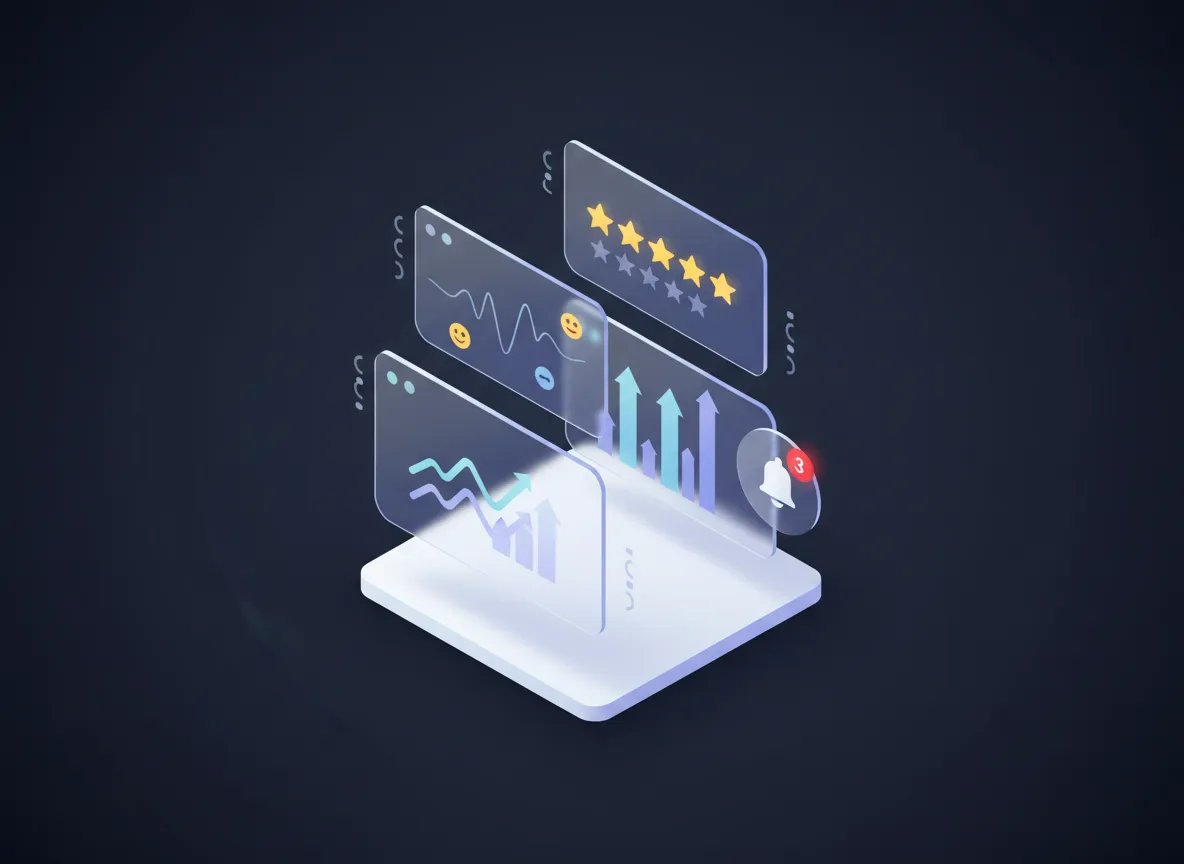 لوحة تحكم لإدارة مراجعات العملاء وتحليل السمعة الرقمية
