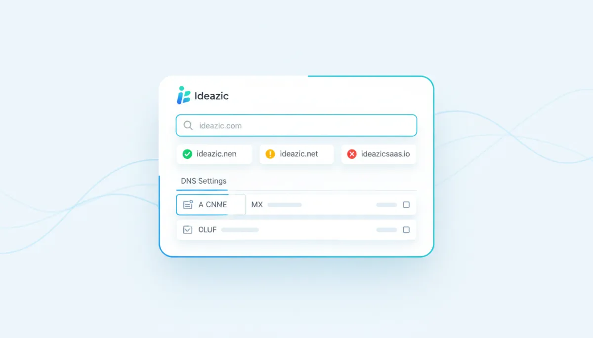Professional dashboard showing domain search and management interface