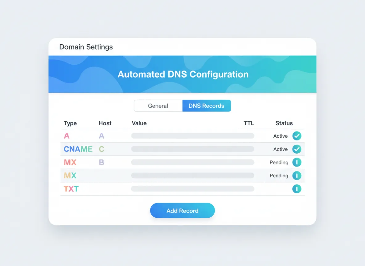 DNS settings panel on a computer screen