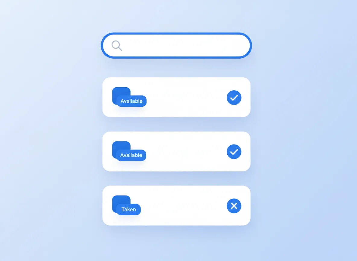 Person searching domains on a laptop