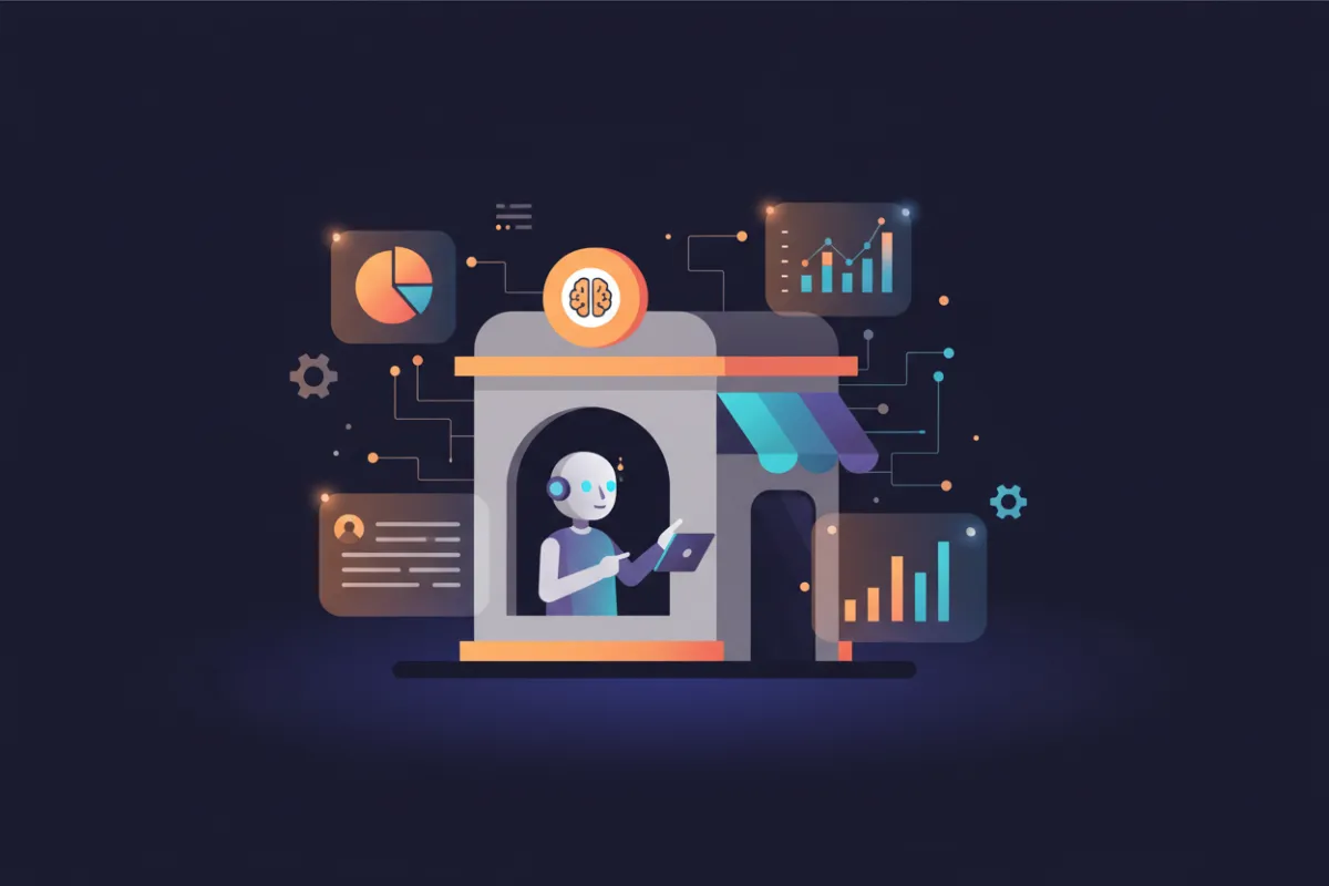 A clean donut chart mockup in a UI card showing percentage breakdowns and labels, flat modern colors and soft shadow.