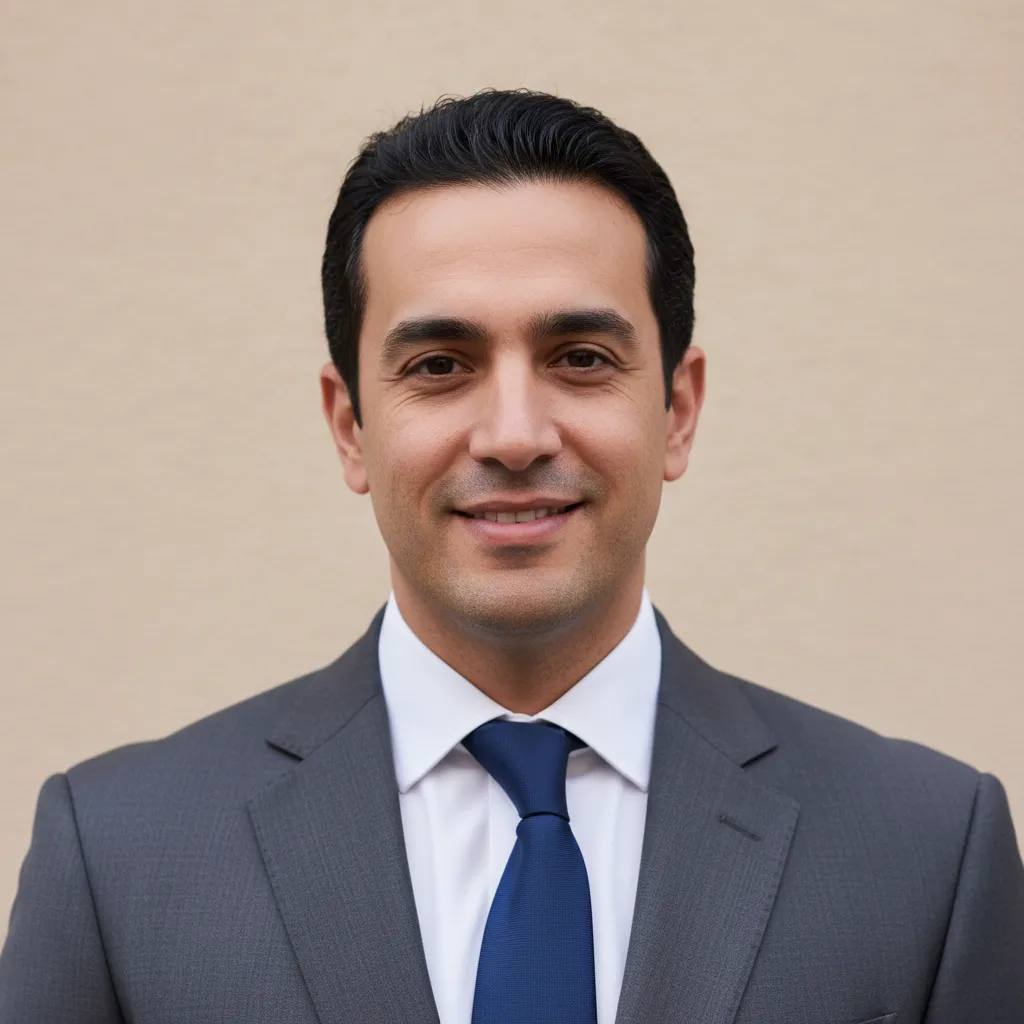 رجل عربي في أواخر الثلاثينات، عميل راضٍ