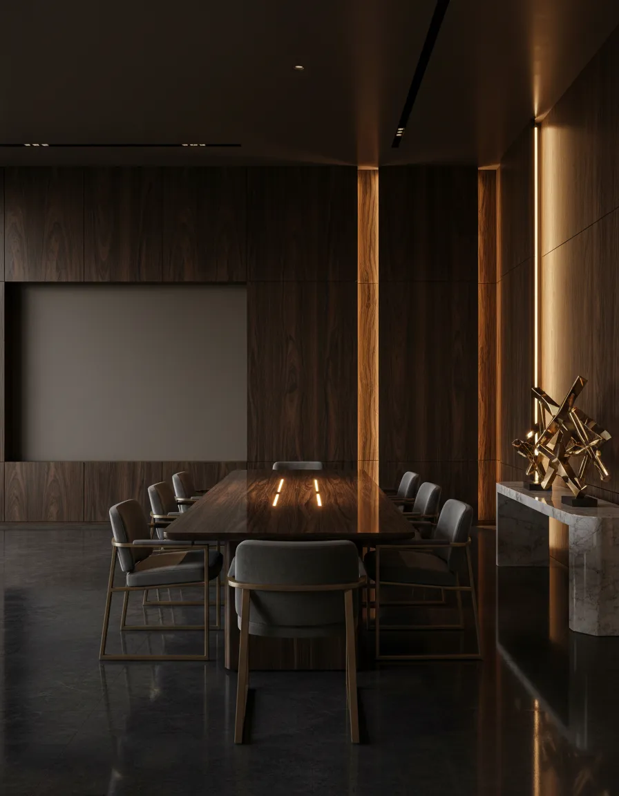 Photo of a warm, welcoming home office interior
