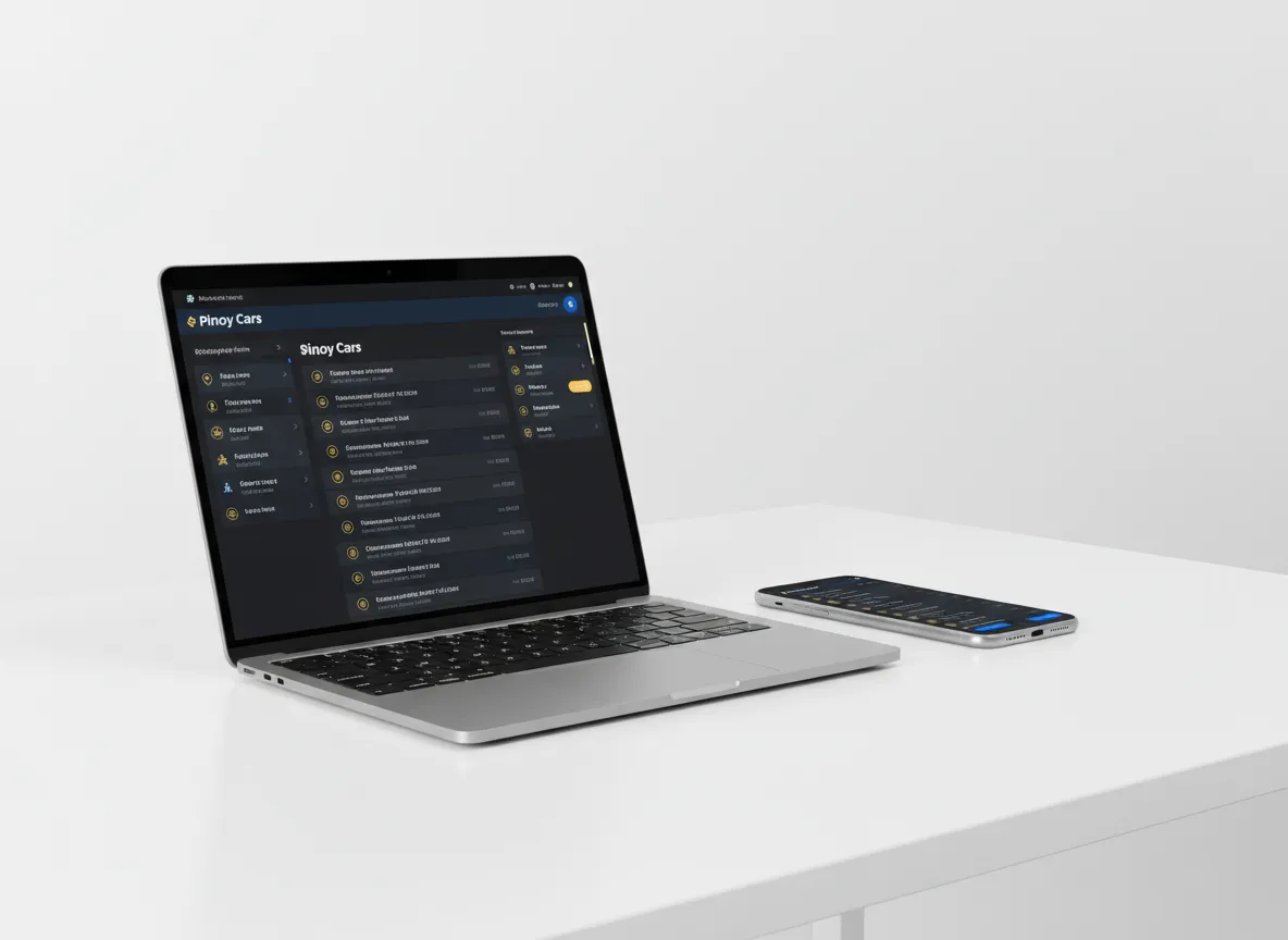 Preview of Pinoy Cars supplier directory on laptop and phone