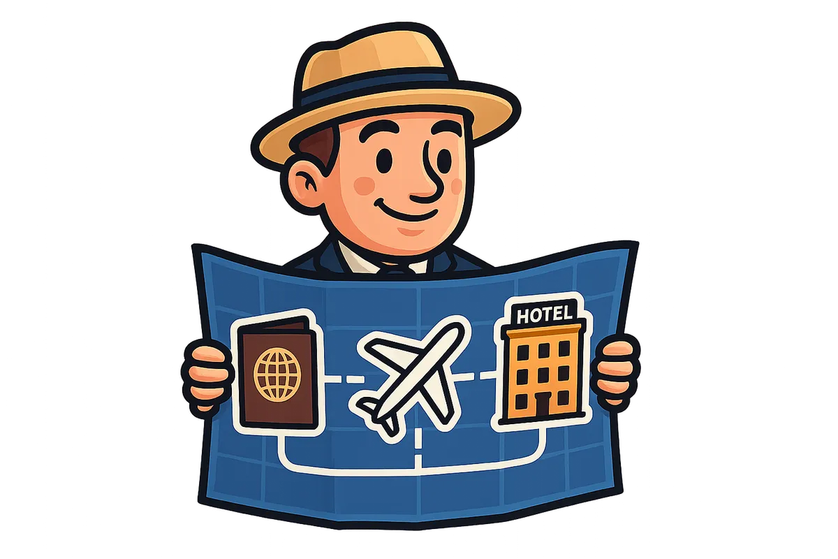 Custom itinerary blueprint cartoon illustration