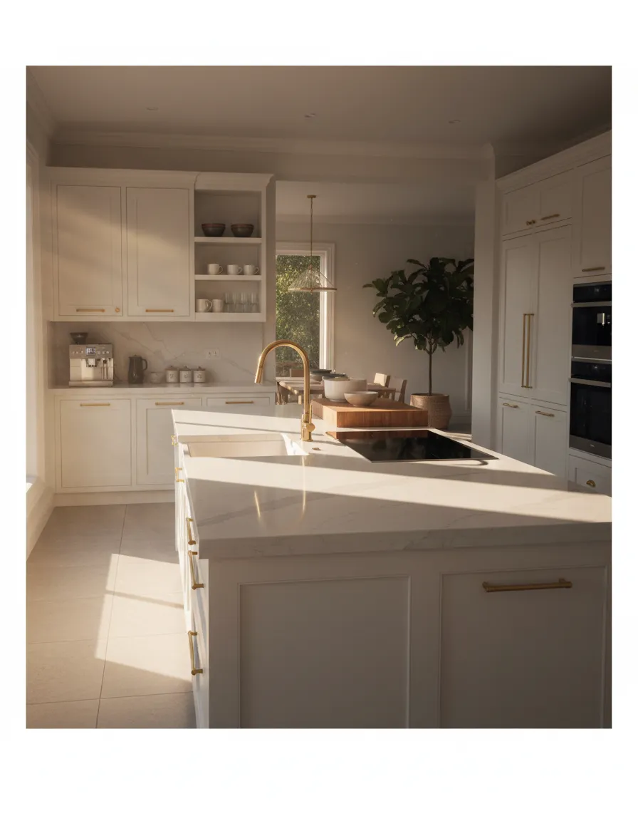 Practical work zones and kitchen island design