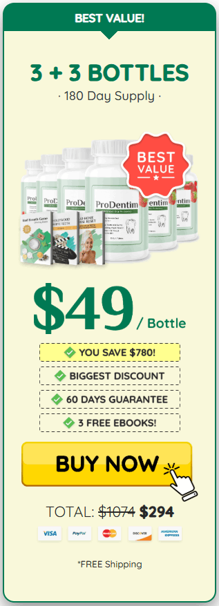 ProDentim Best Value package (6 bottles)