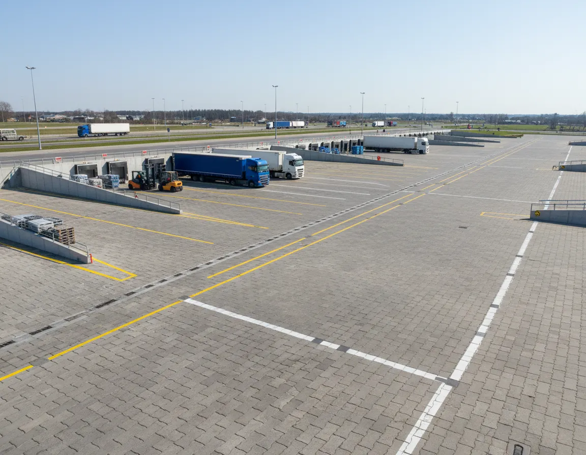 Industrial heavy-duty pavers for logistics yard