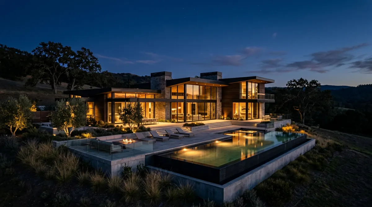 Luxury architectural estate staged for strategic property sale