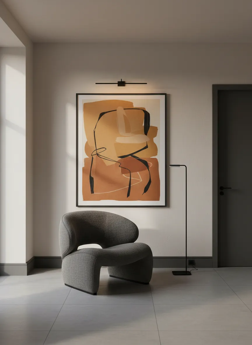 Minimalist residential architecture with curated artwork