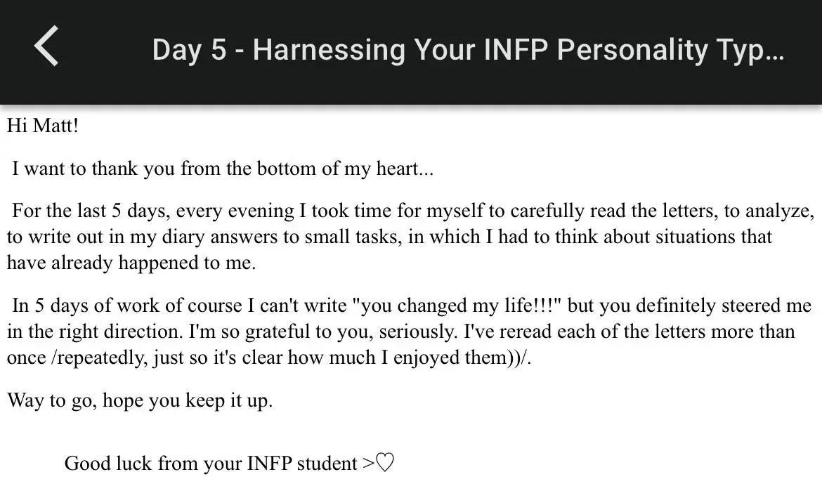Student review email