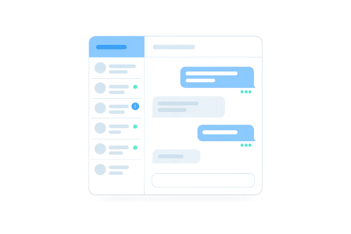 AI chat and unified inbox interface