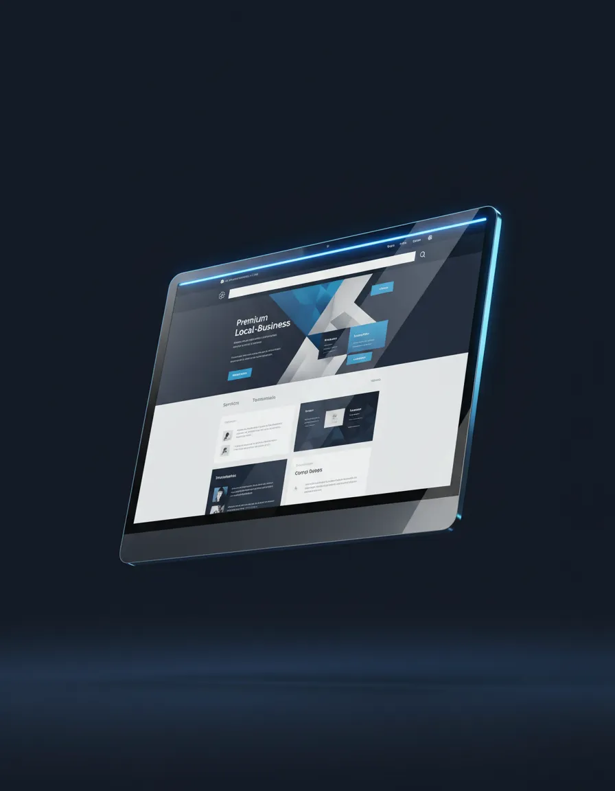 High fidelity website design preview showing premium aesthetic and structure on a desktop screen.