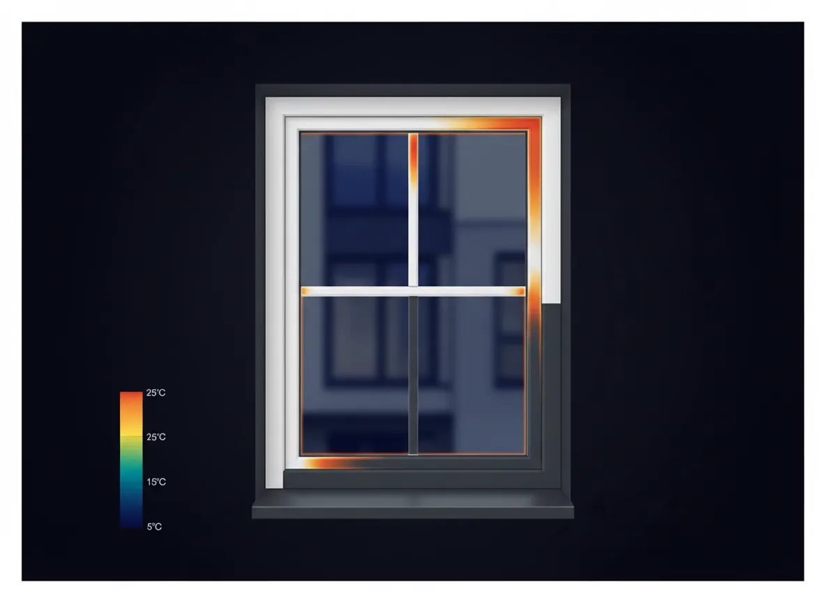 Efficiency Thermal Map showing heat retention of A+ rated uPVC windows