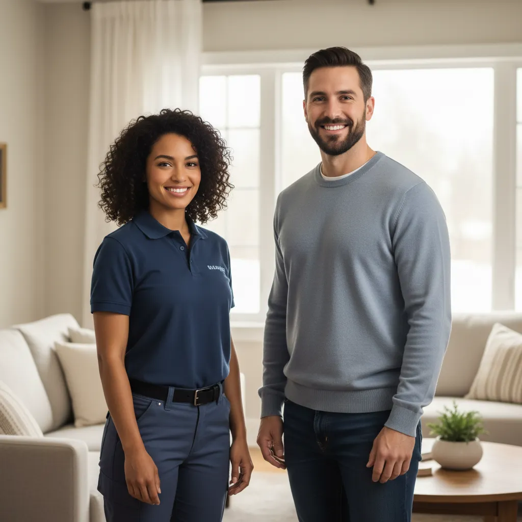 Trusted technician at a customer's home