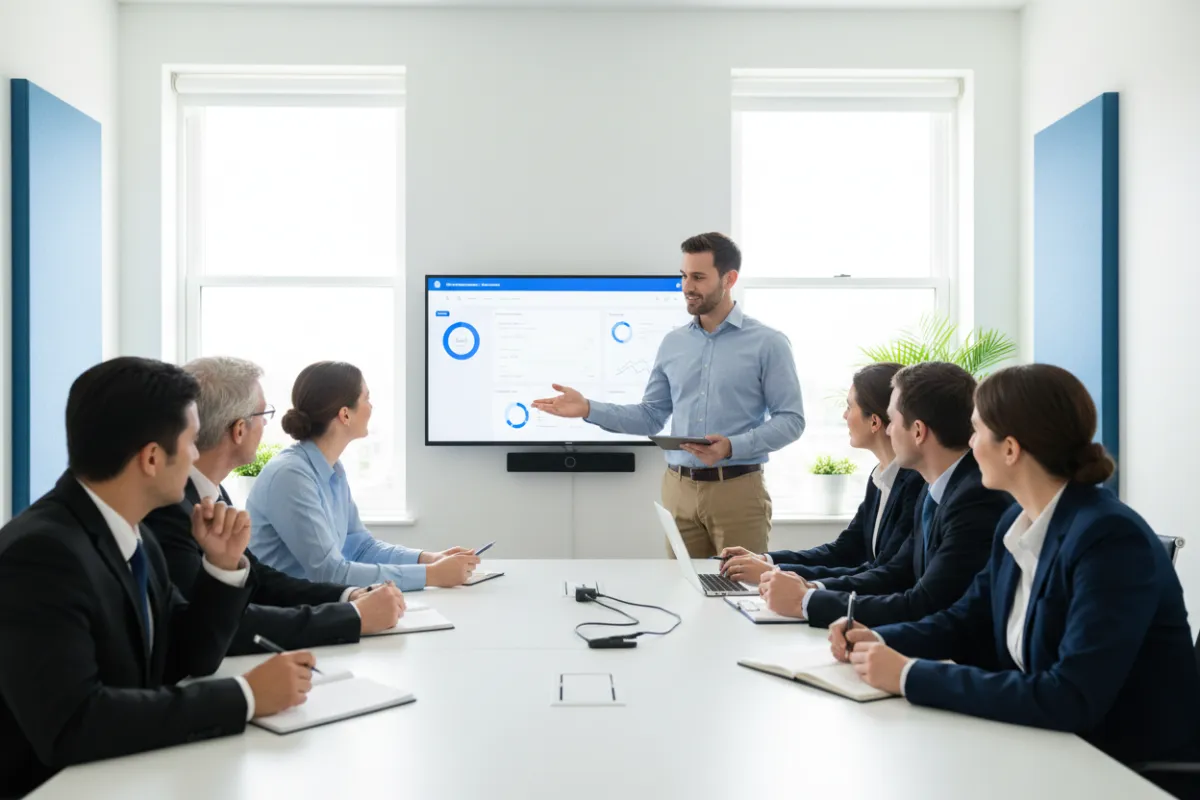 Equipo recibiendo capacitación CRM