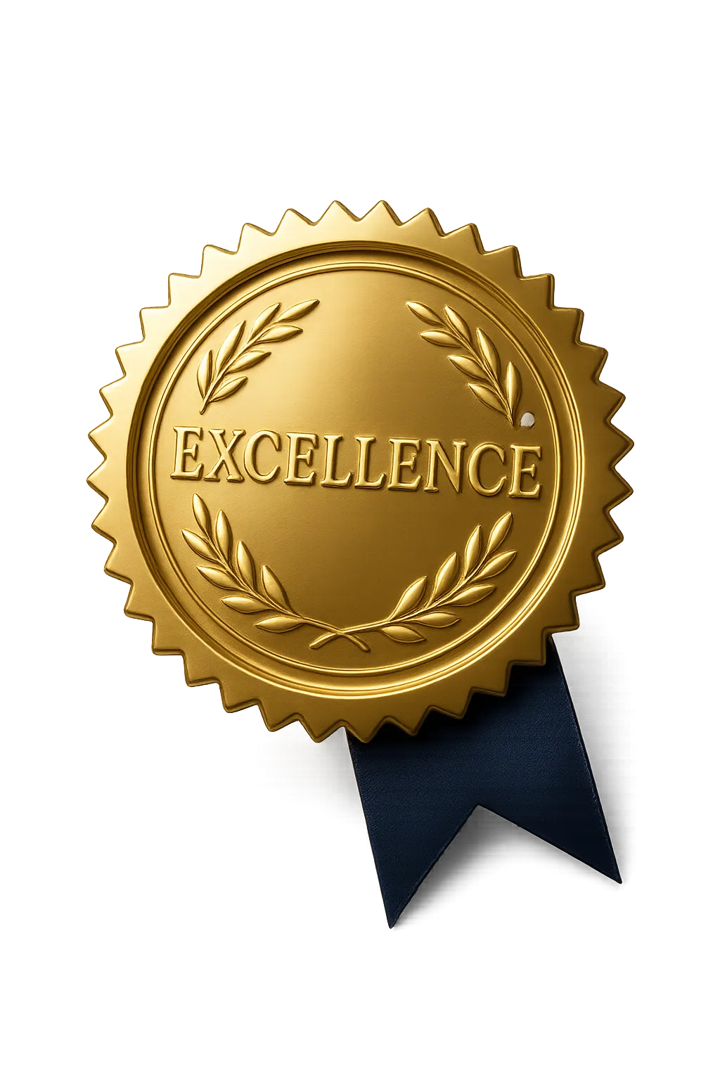 Global recognition award ribbon on dark velvet