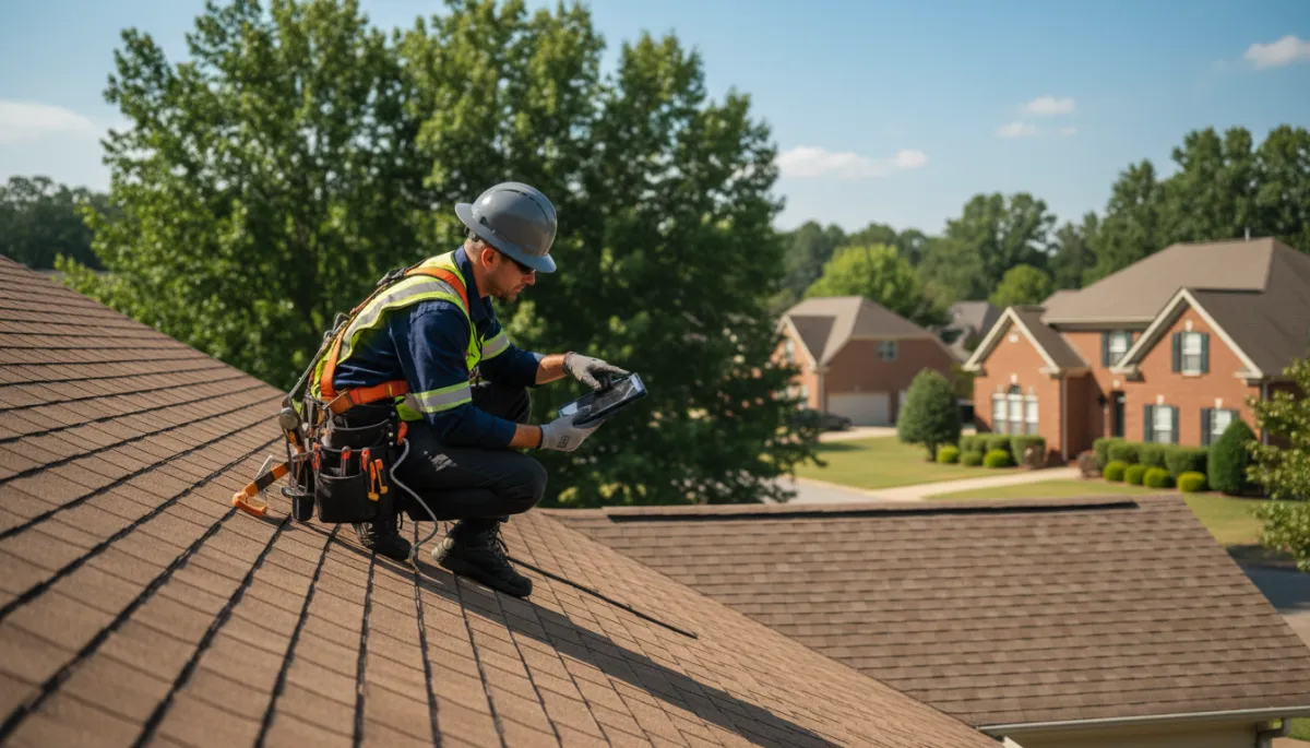 GAF Certified Roofer inspecting an Alpharetta GA roof