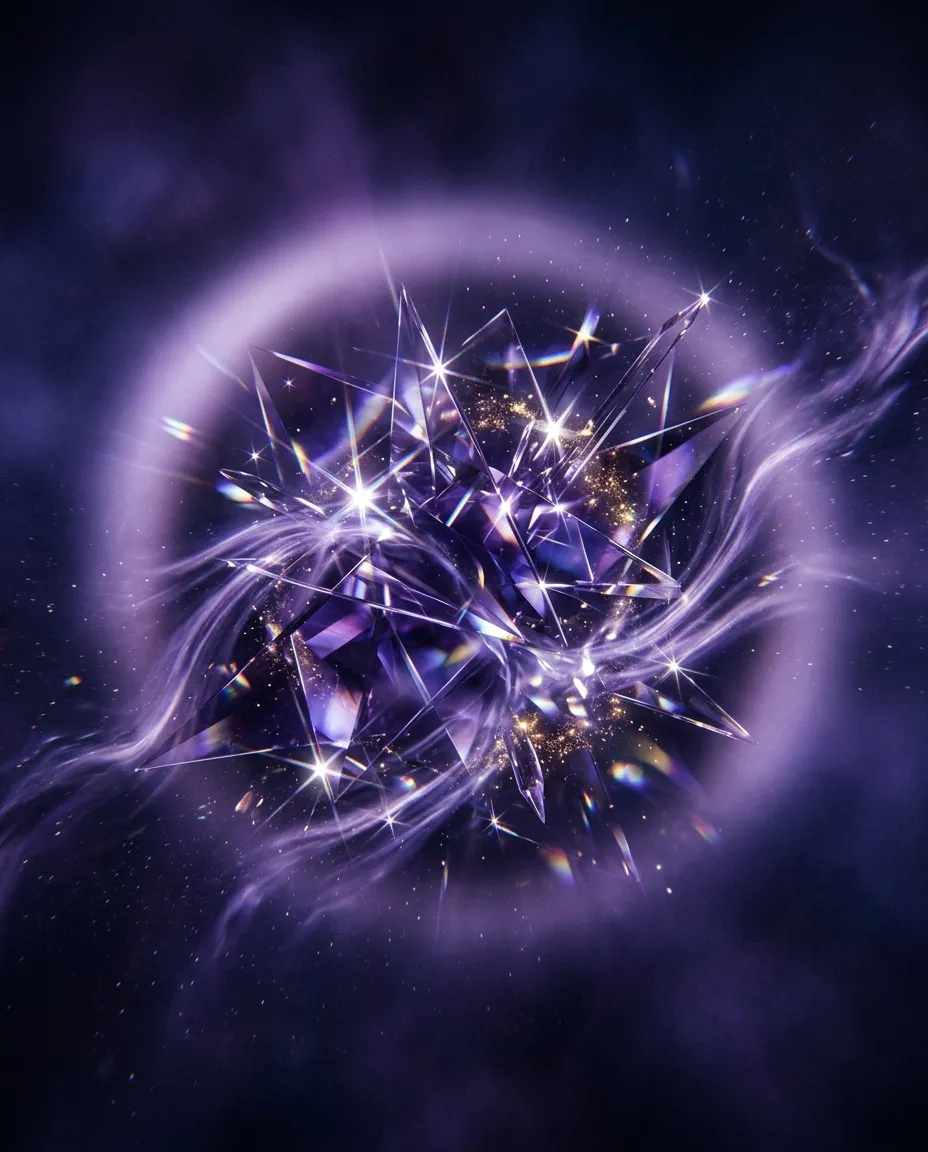 Abstract cosmic transformation starlight texture representing the Frequency Shift field