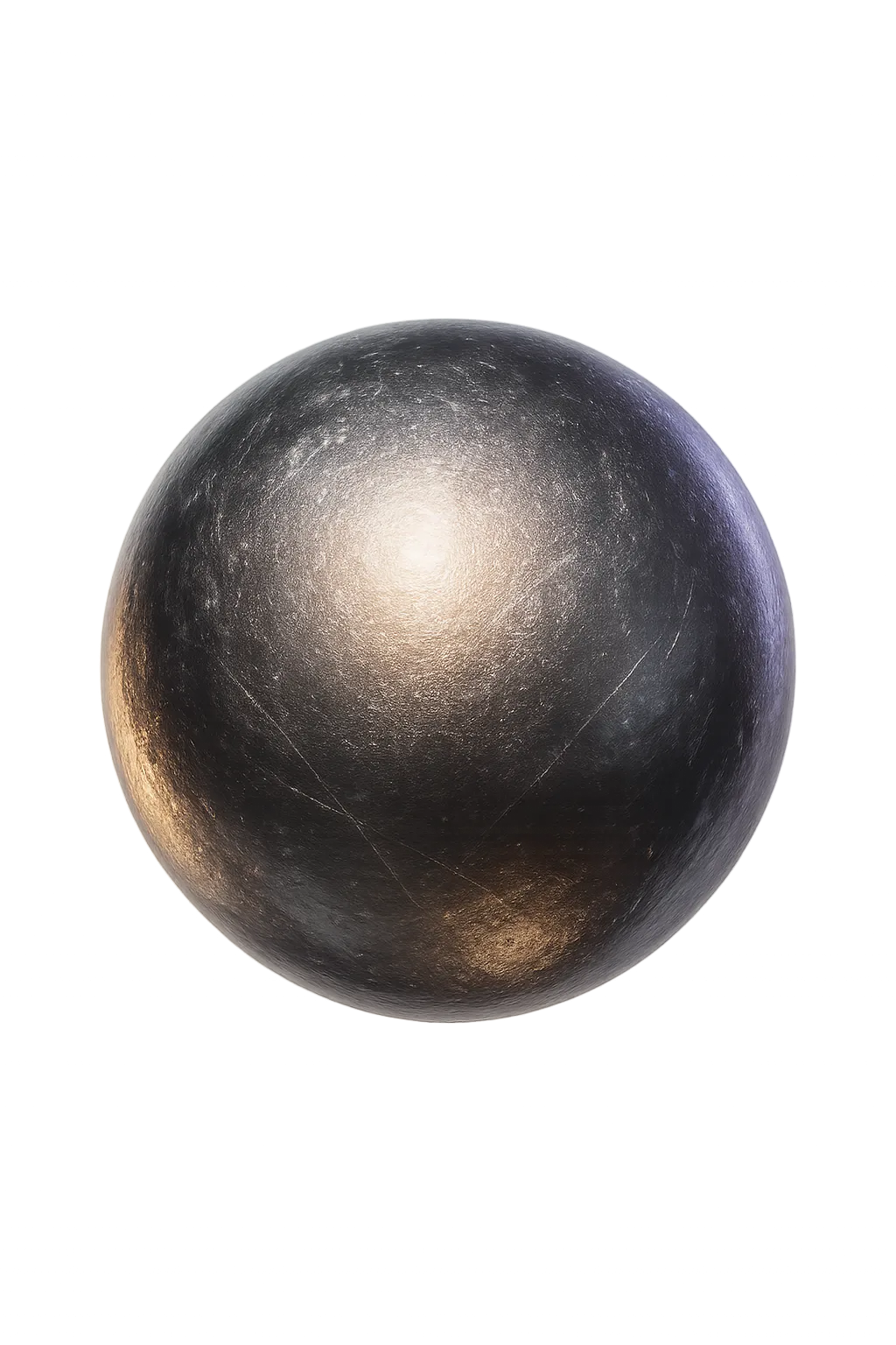 Floating celestial mercury orb glowing softly against deep obsidian void
