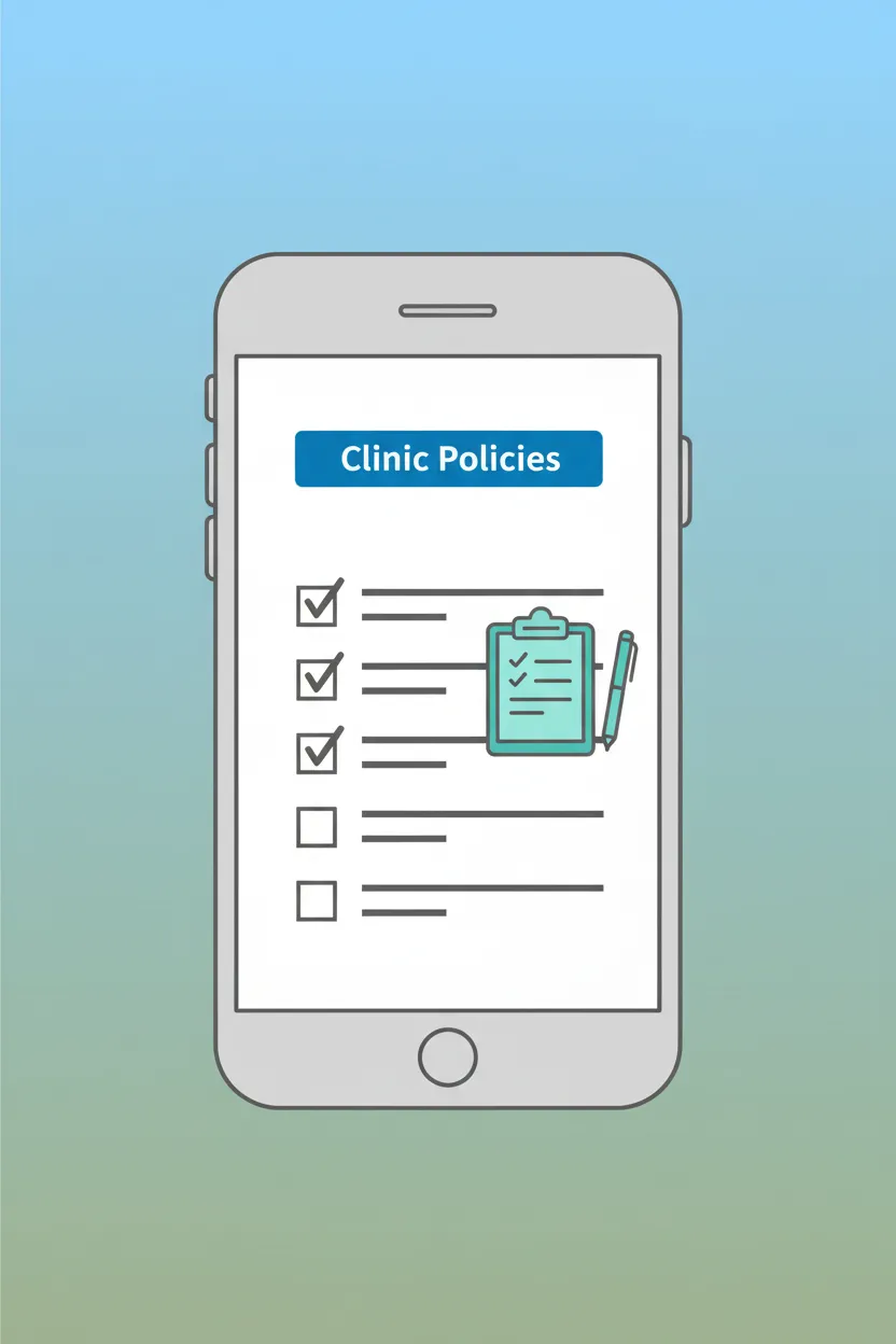 Clinic Policy Assistant Interface on Mobile