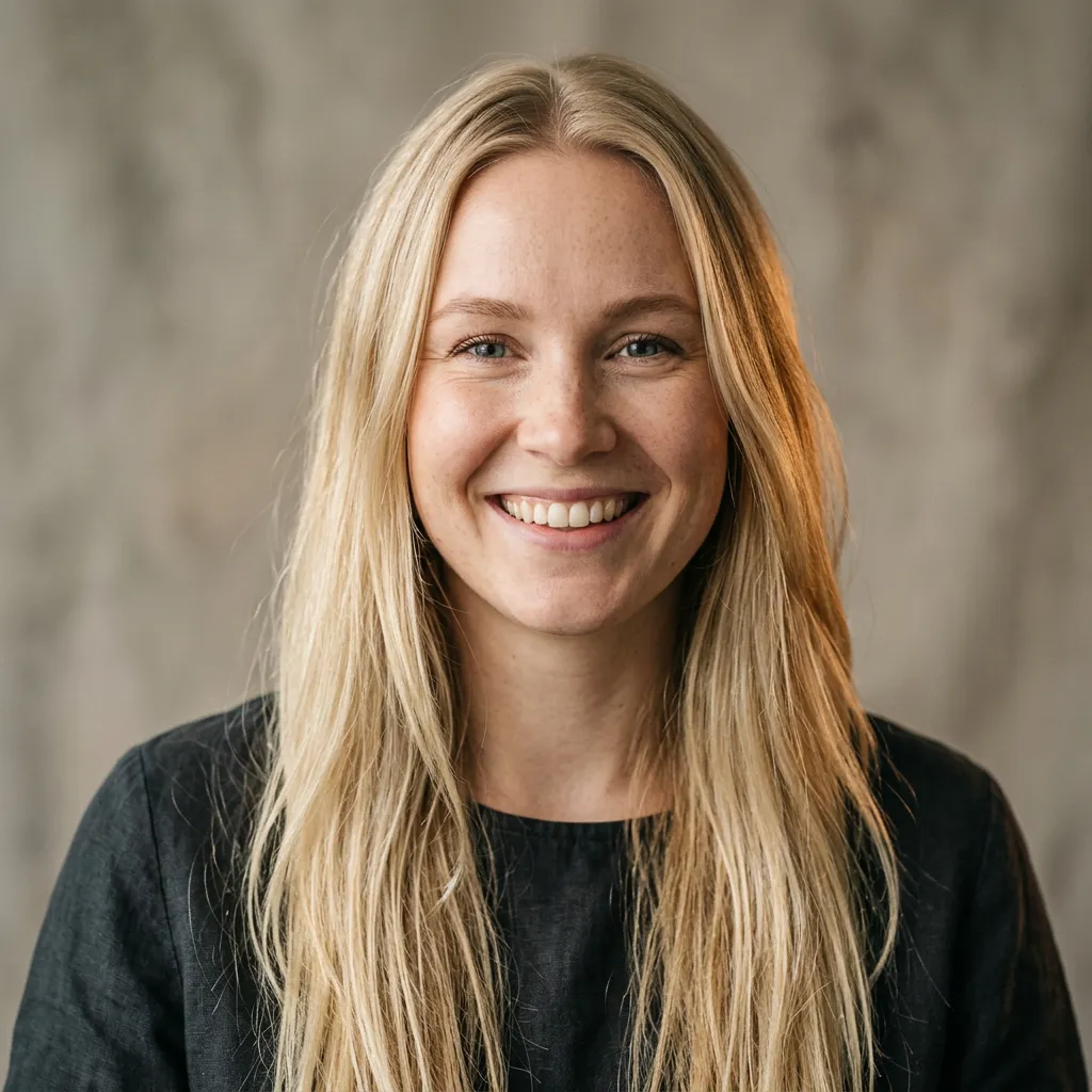 High-contrast monochrome portrait of Sofia Lindqvist
