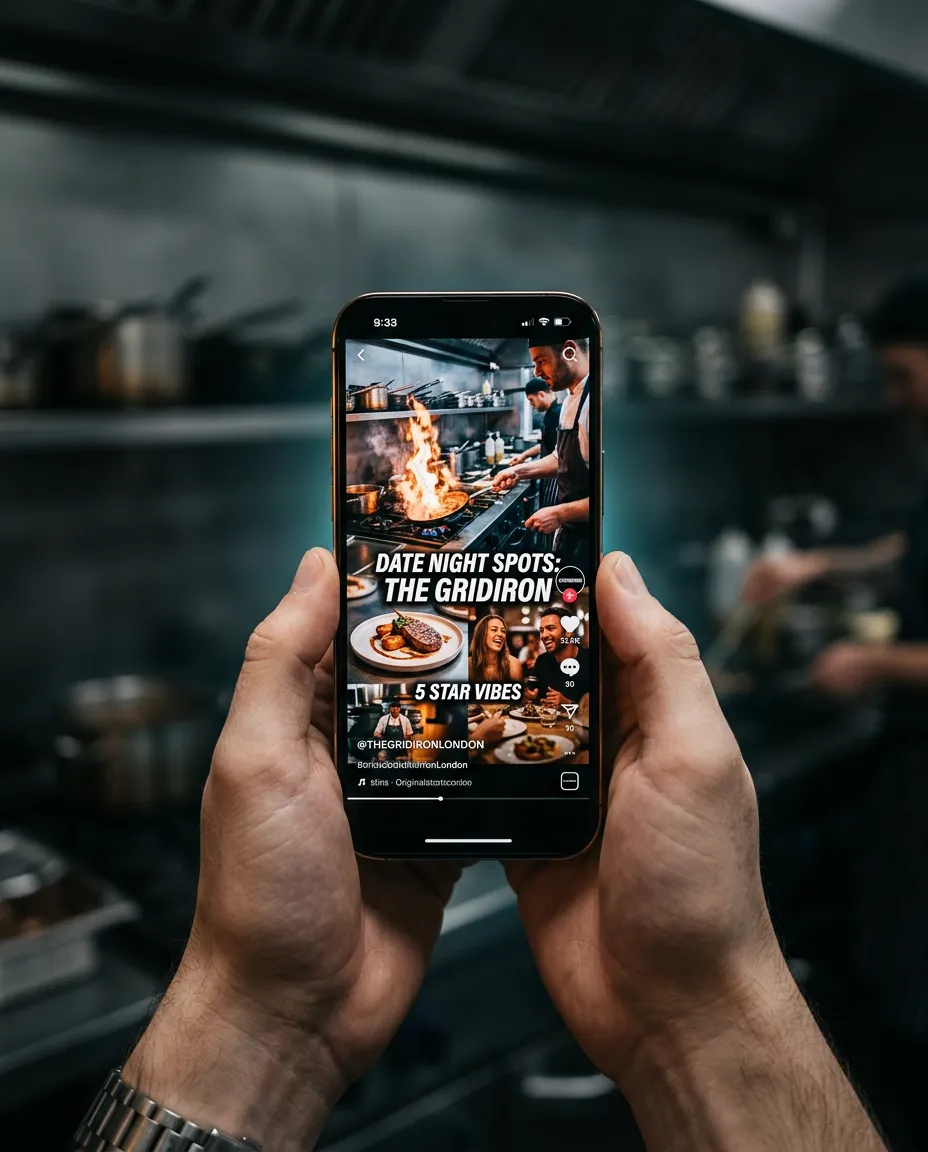 Reels and TikTok short-form restaurant video edit on smartphone