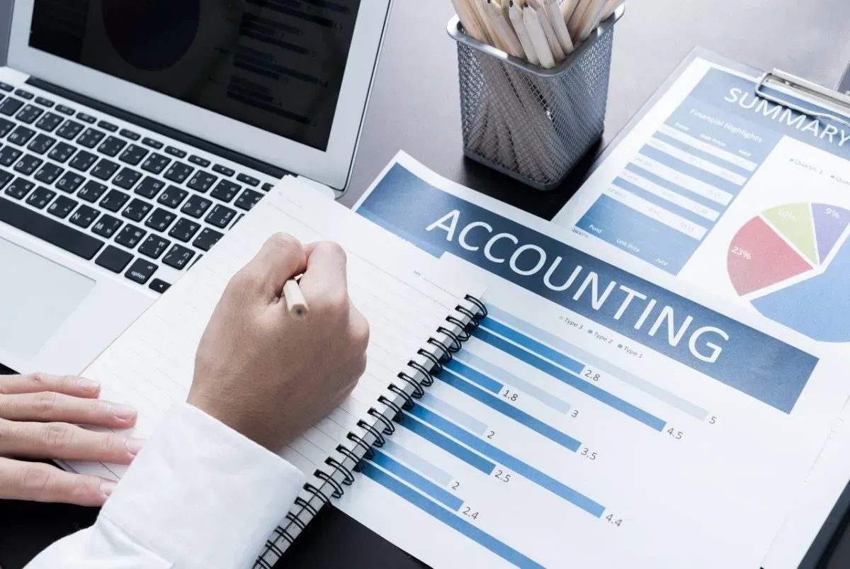 Accounting professionals reviewing documents