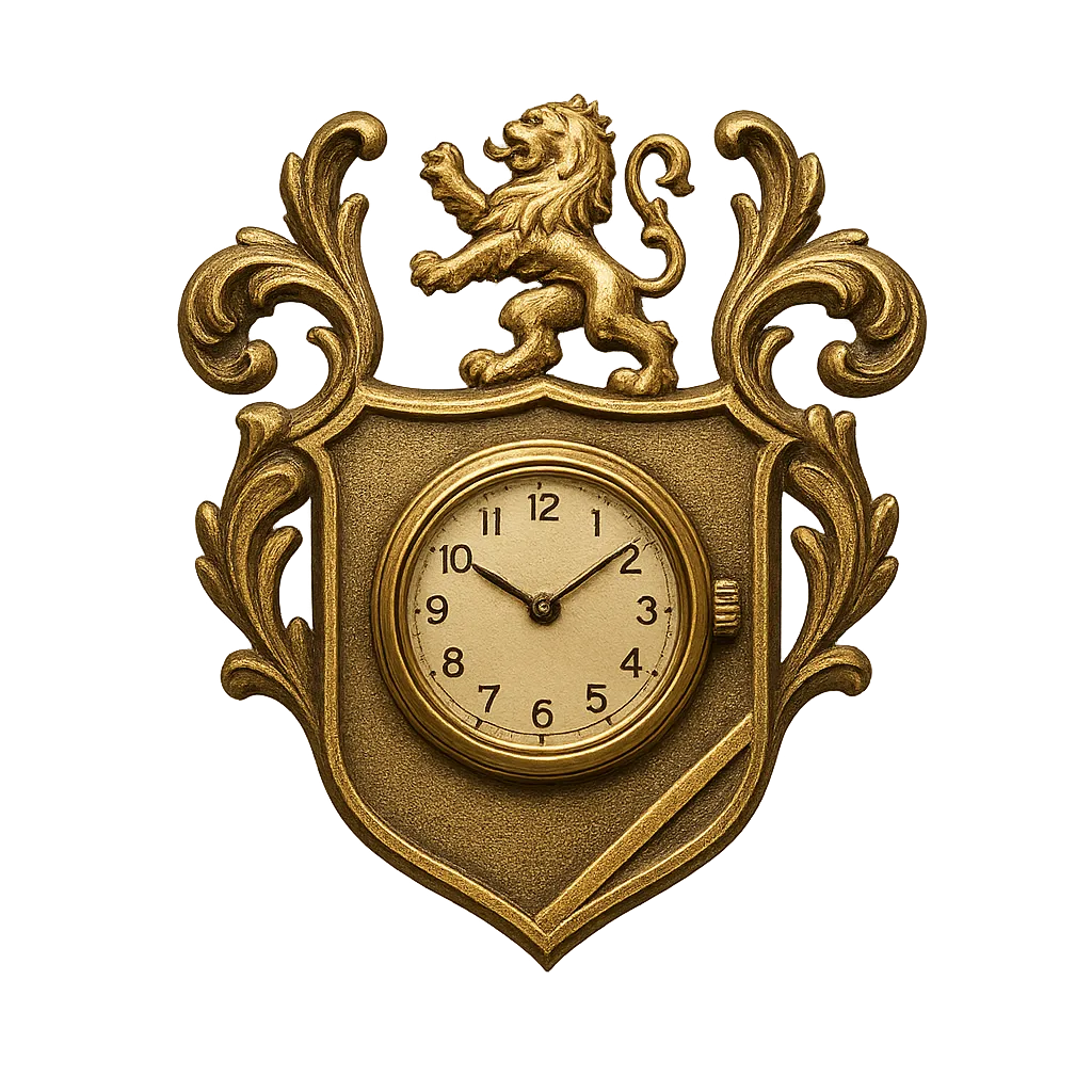 BILZOR luxury gold crest and timepiece insignia