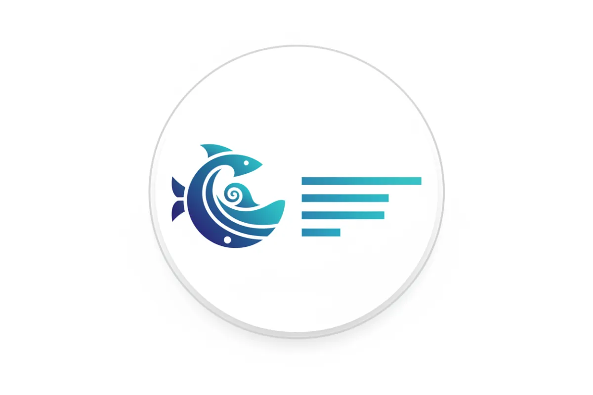 SeaPath Studios brand mark: horizontal wordmark with a sea-inspired icon, clean vector style for footer display and badge usage.