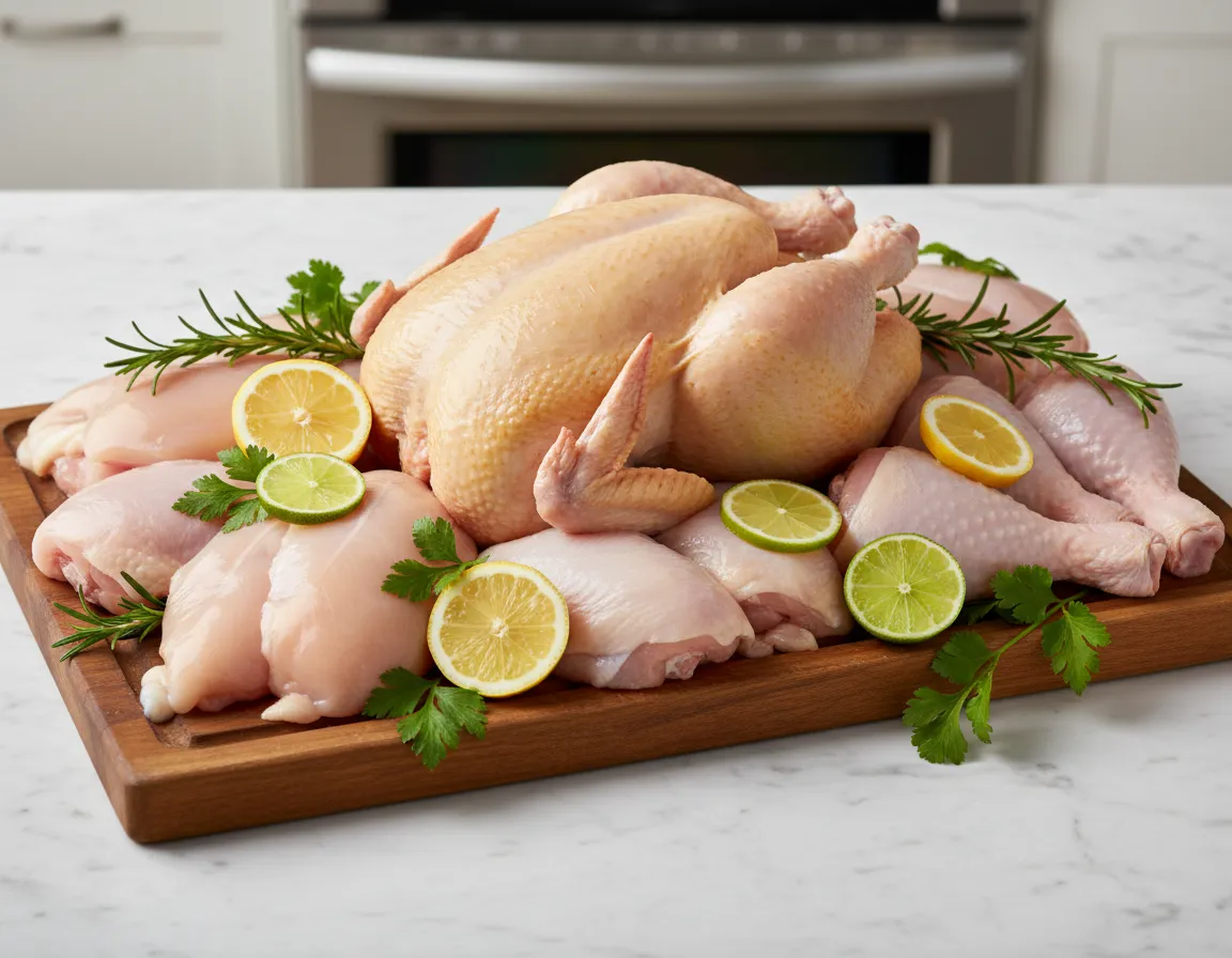 Fresh halal poultry selection