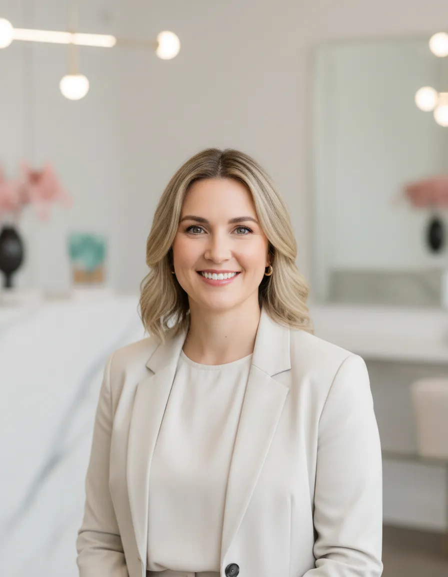 Headshot of webinar host specialized in aesthetic equipment for med spas