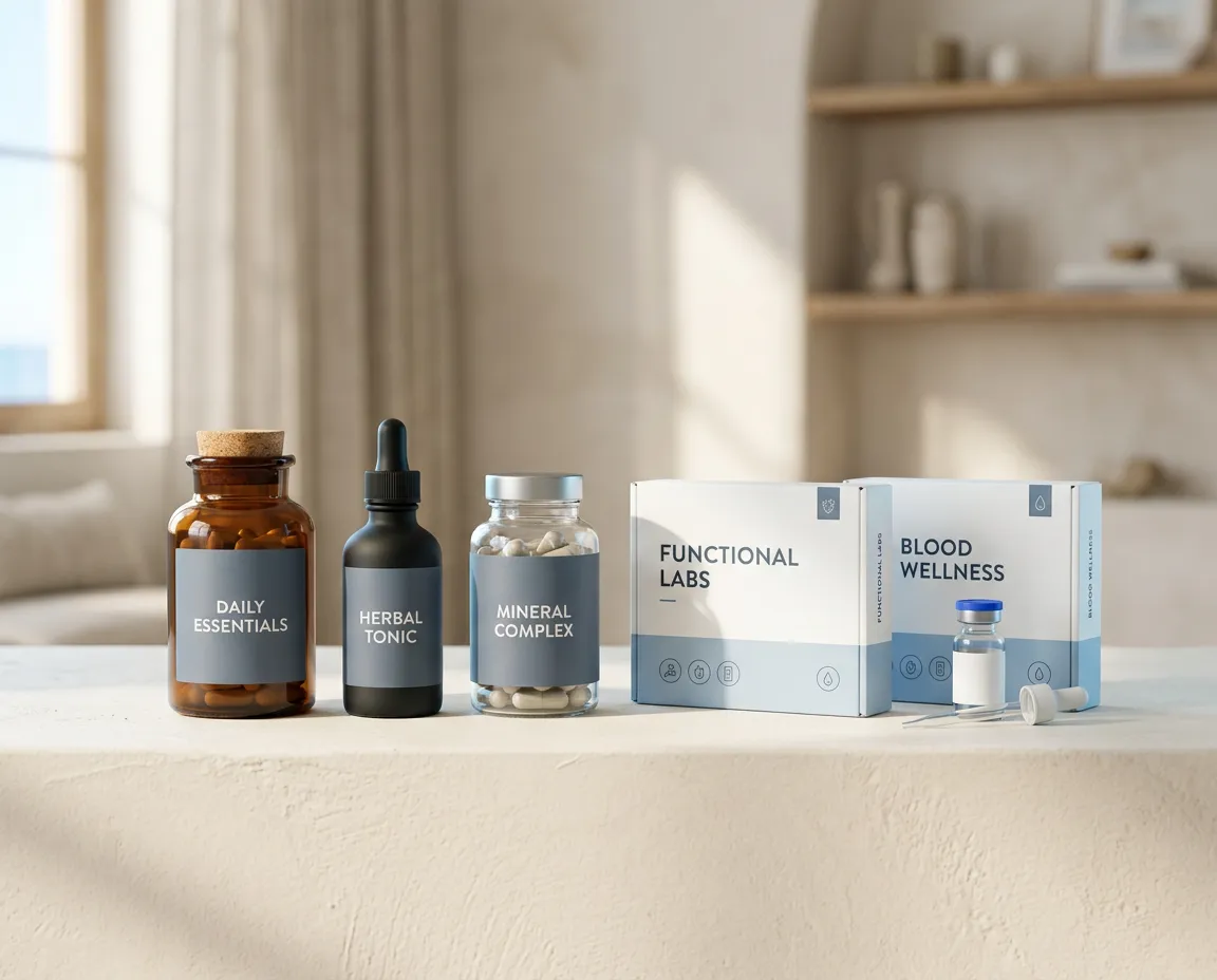 Functional medicine lab testing kits and physician-grade supplements
