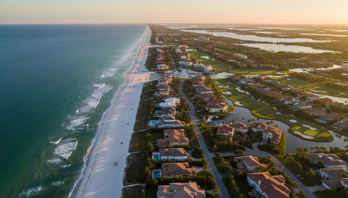 Aerial view of Naples Florida Gulf Coast