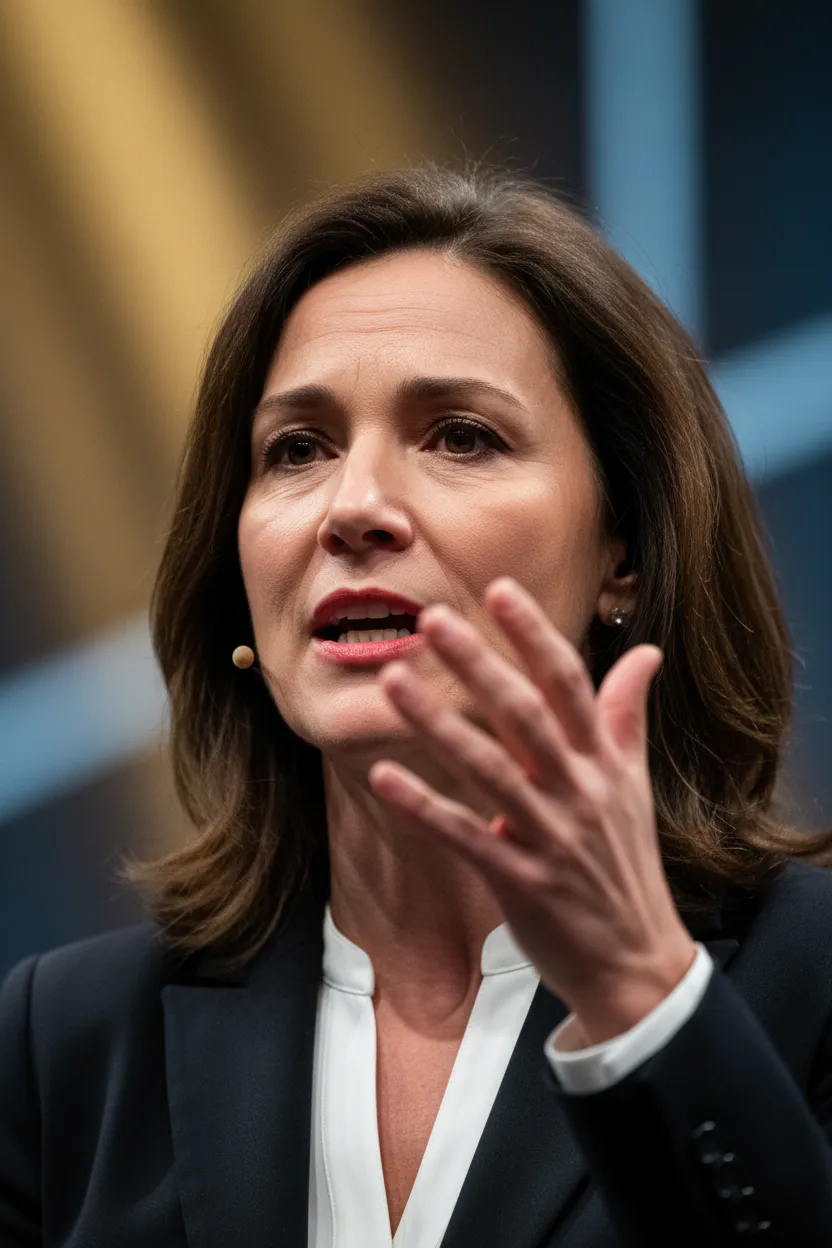 Vertical highlight image: close-up expressive keynote moment with high clarity.