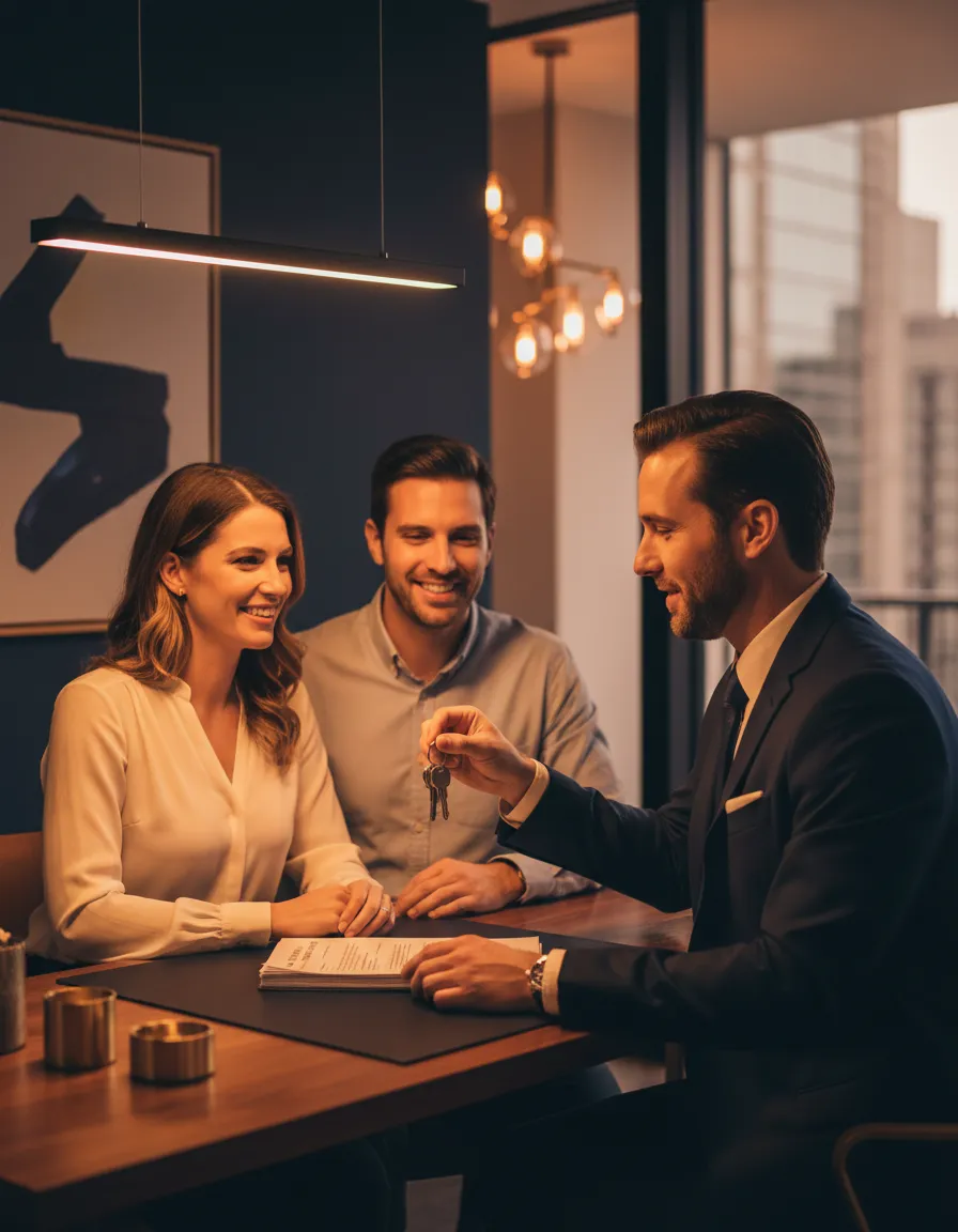 REALTOR® reviewing documents with clients
