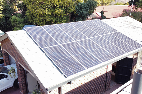 Residential solar installation on a home roof
