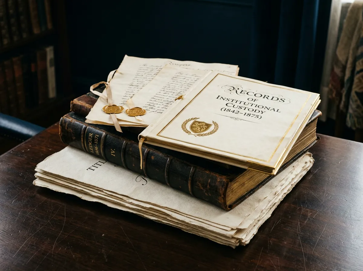 Archival title vaults and structured legal custody records under institutional security