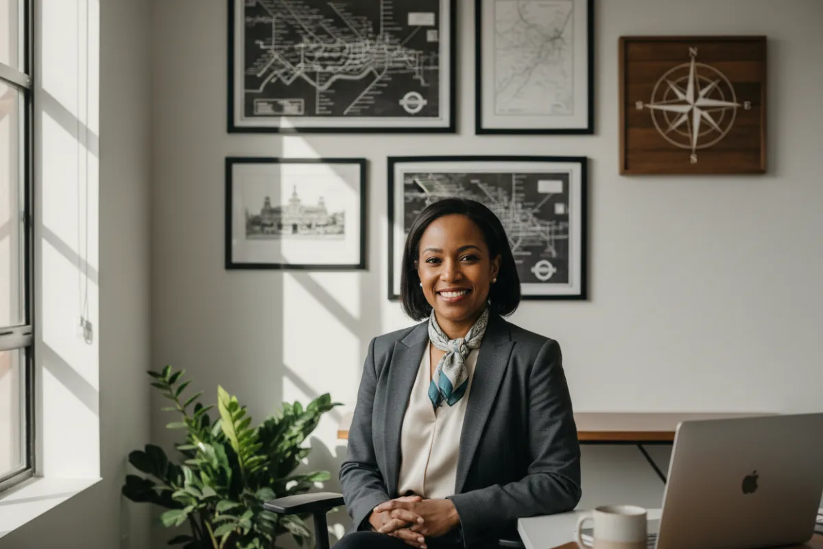 Portrait of a confident marketing consultant in a modern office