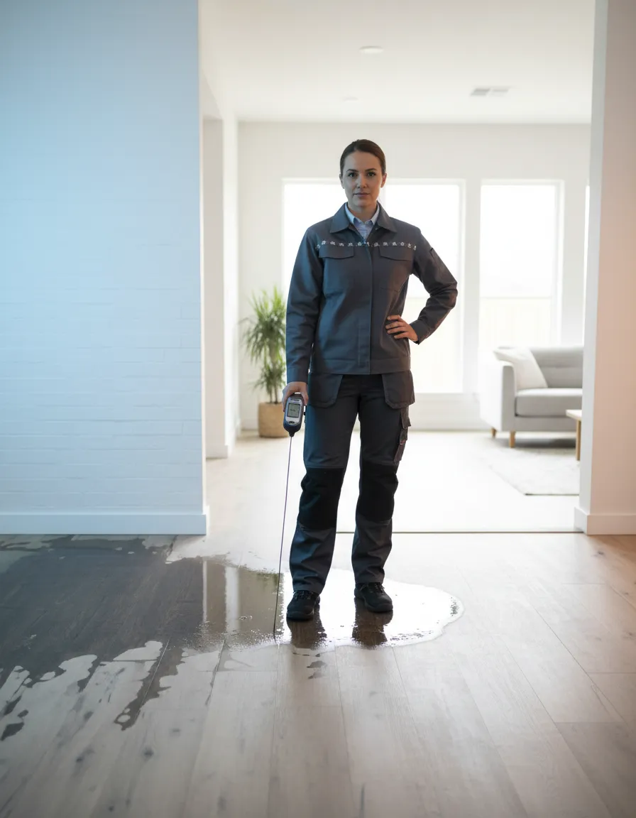 Restoration professional responding to water damage