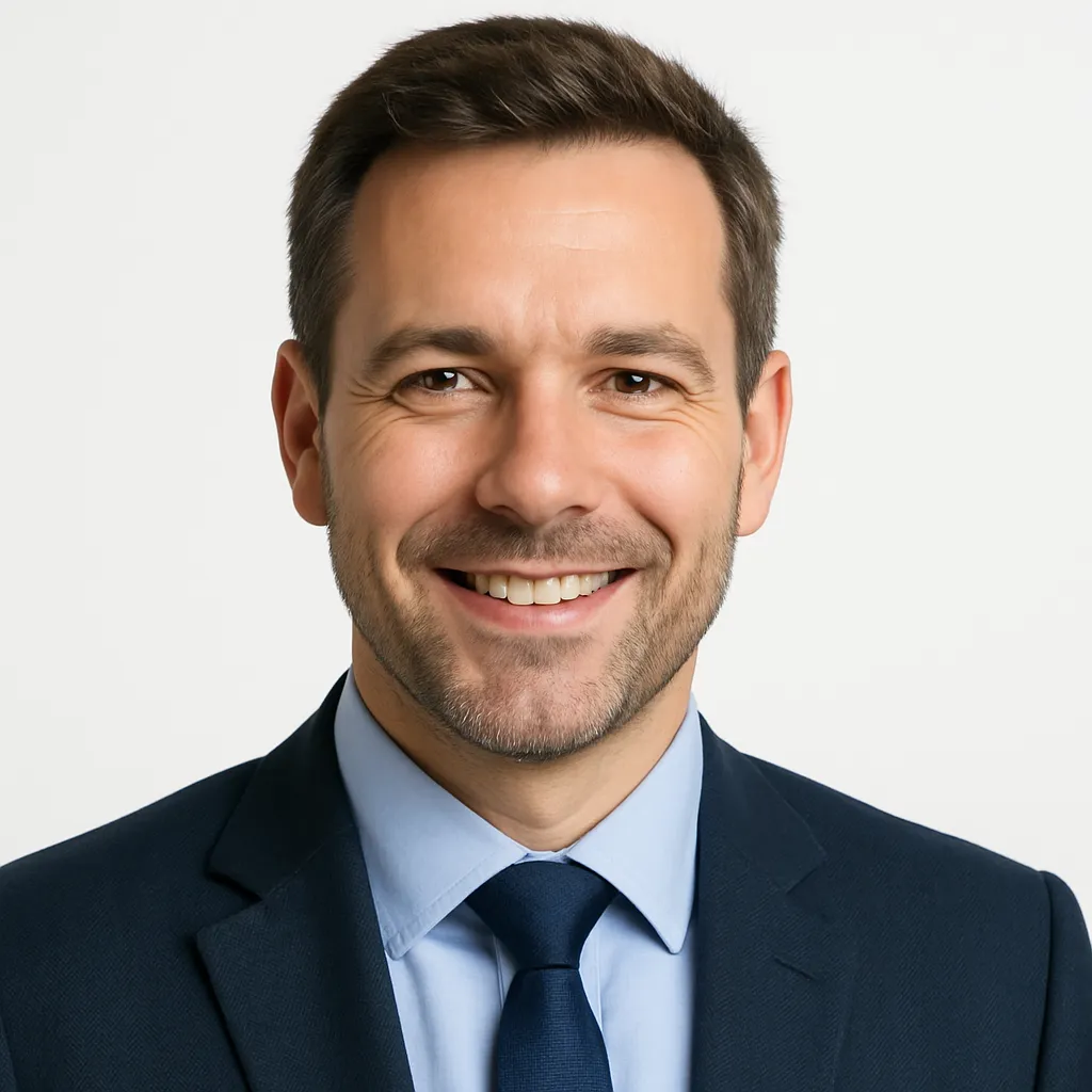 Portrait of a male networker, professional testimonial avatar