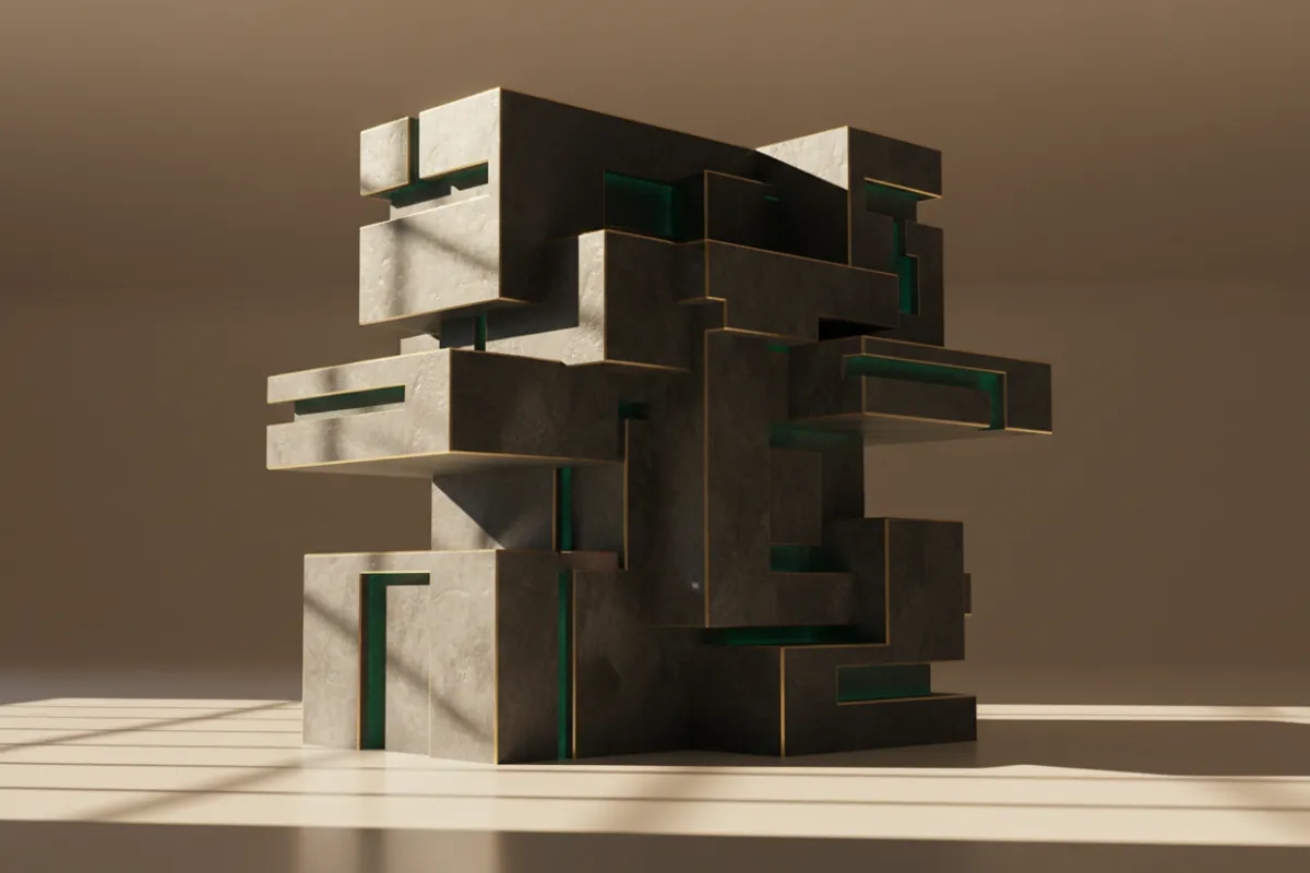 Abstract architectural geometric shape representing commercial real estate scale
