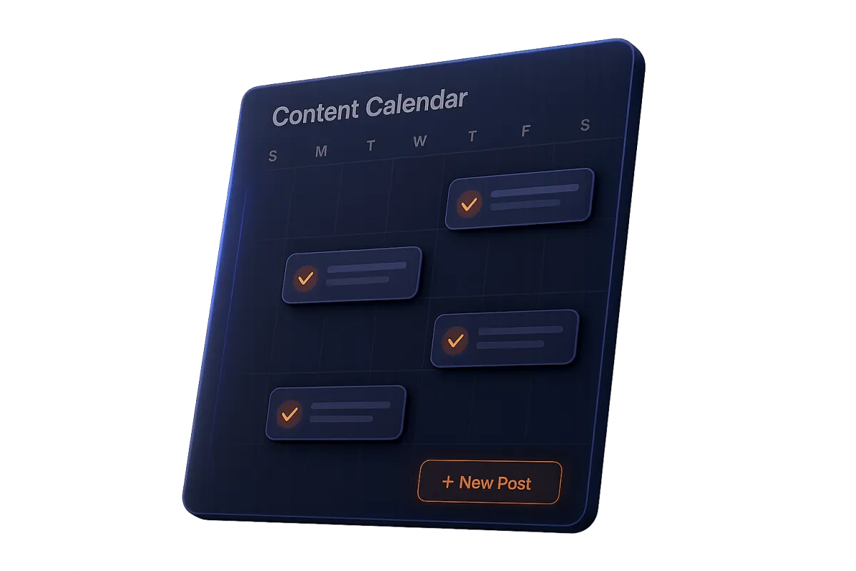 Polished scheduling calendar UI with 16px radius