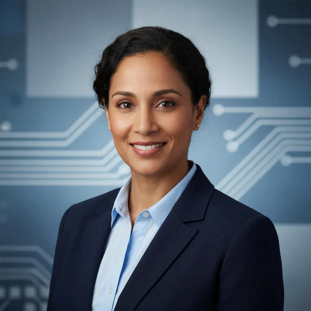 Portrait of AI business consultant