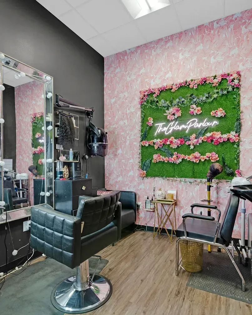 Glamorous hair salon chic decor