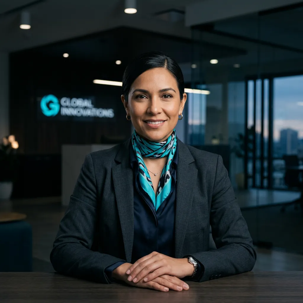 Retrato corporativo de Elena Valdés, Vicepresidenta de Marketing