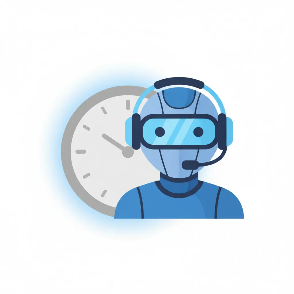24/7 AI employee icon with robot and clock