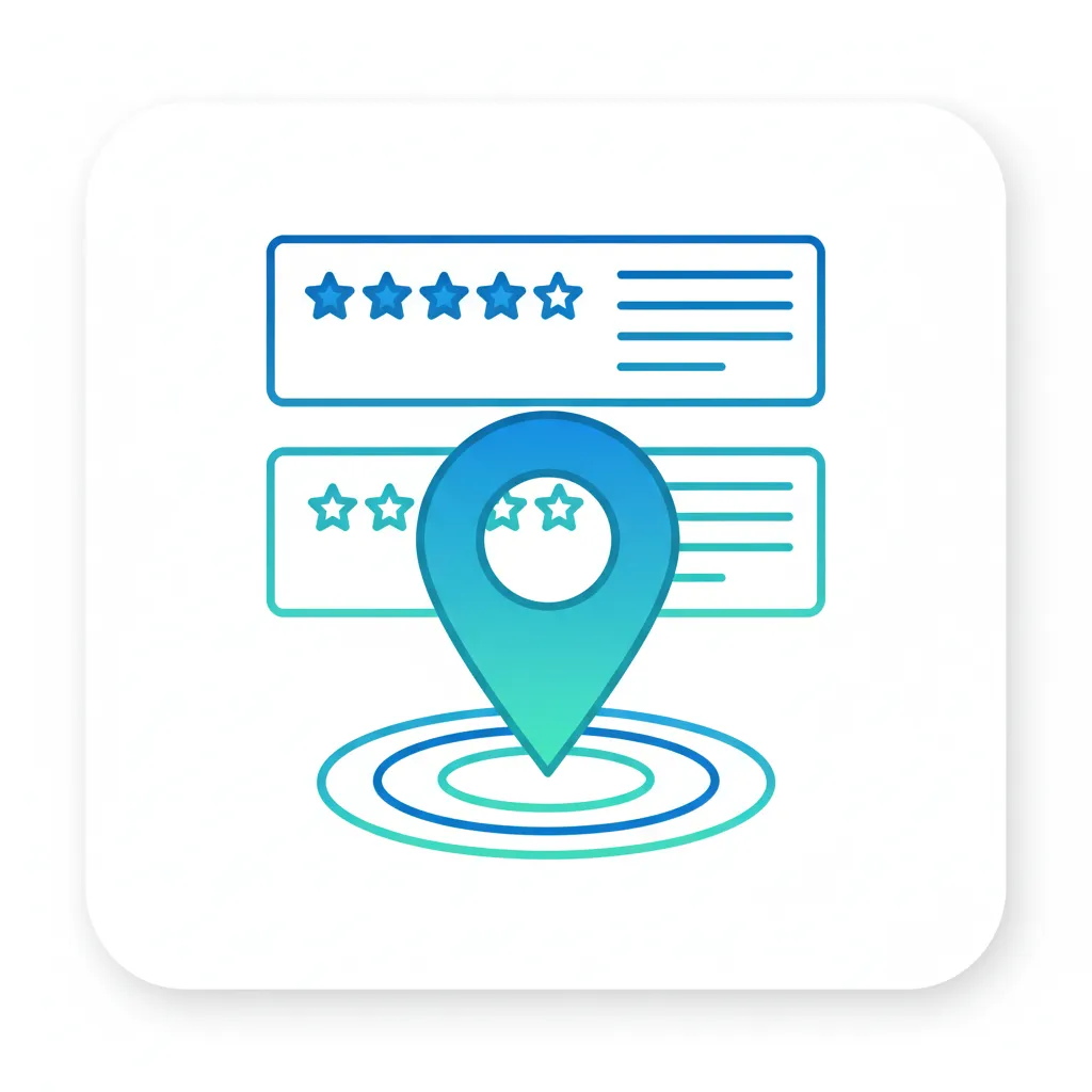 SEO and local SEO GEO icon with map pin and search results