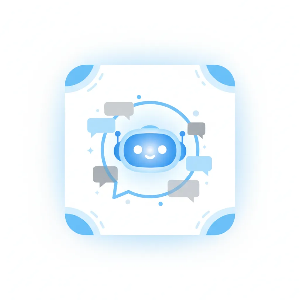 AI chatbot icon with chat bubbles and sparkles