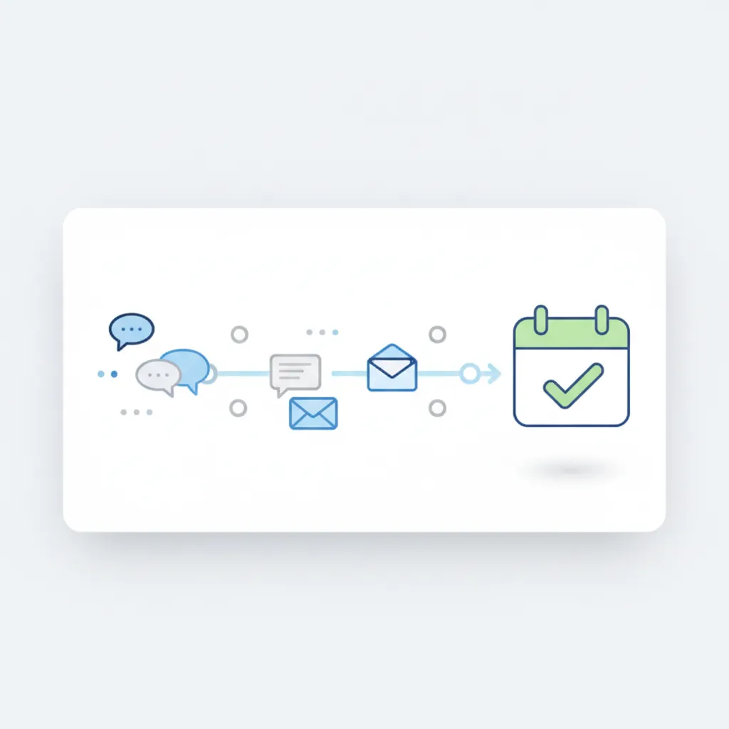 Lead nurturing icon with messages and timeline